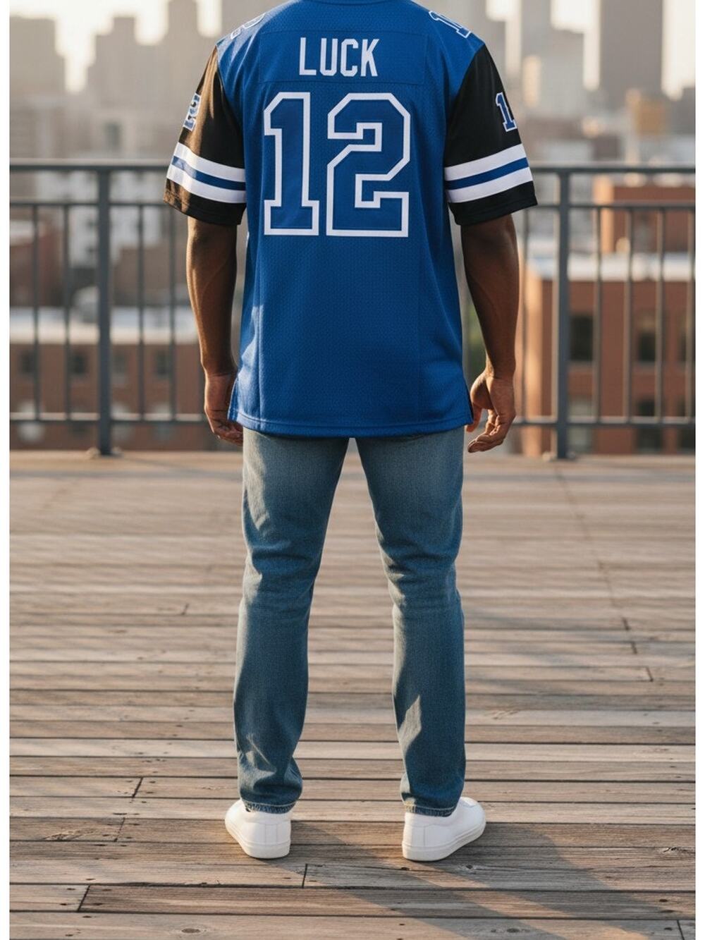 Andrew Luck Indianapolis Colts #12 Majestic Blue NFL Jersey Large